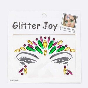 Mardi Gras Face Jewels Crystal Bling Rose Gold Sticker